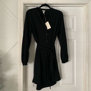 NWT Black button up dress with matching tie belt